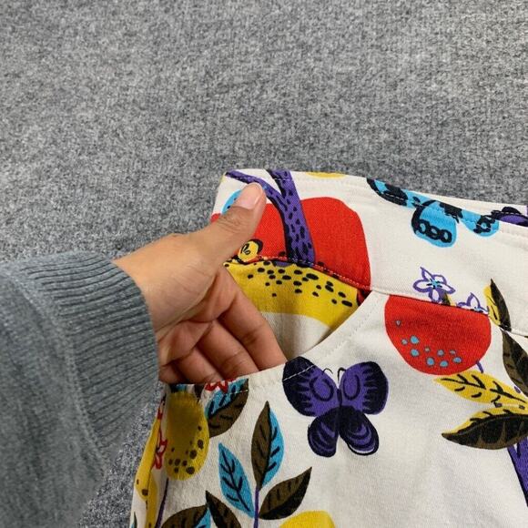 St. John Sport Pants Women 12 Multi Floral Fruit Butterfly Print Crop Marie Gray - Picture 3 of 10